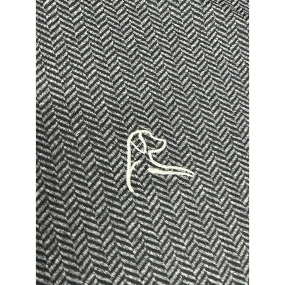 Rhoback M Black Gray Chevron Herring Bones Polo Shirt Athleisure Relax Golf - Picture 5 of 10